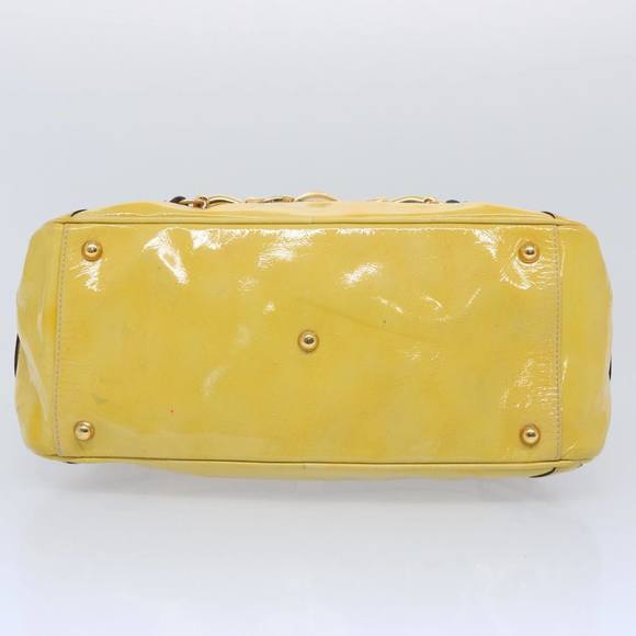 GUCCI Bamboo Hand Bag Enamel Yellow 159399 Auth 62738 - Picture 9 of 16